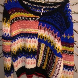 Free People Multi-Colored Statement Sweater